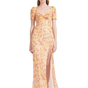 STAUD Floral Orange Maxi Dress